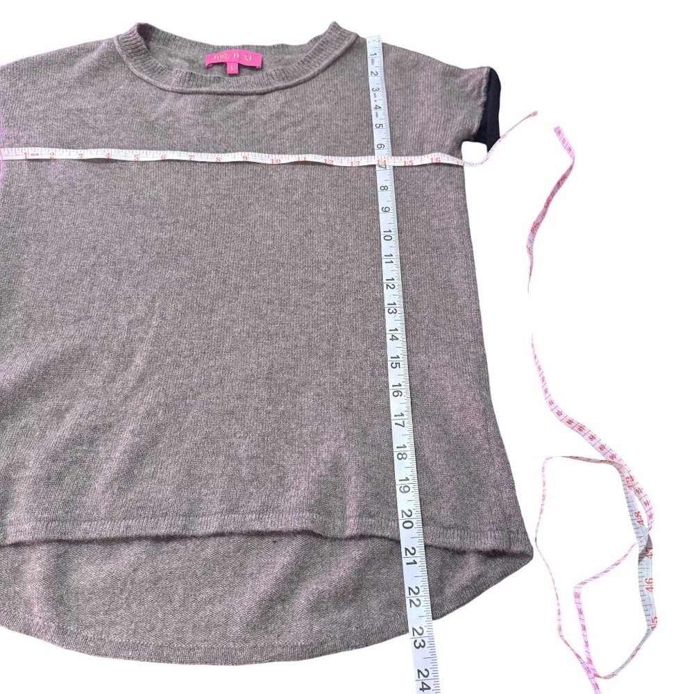 Me. N. U Womens Gray/Black 100% Cashmere Long Sleeve Sweater Crew Neck Top S - Picture 5 of 6